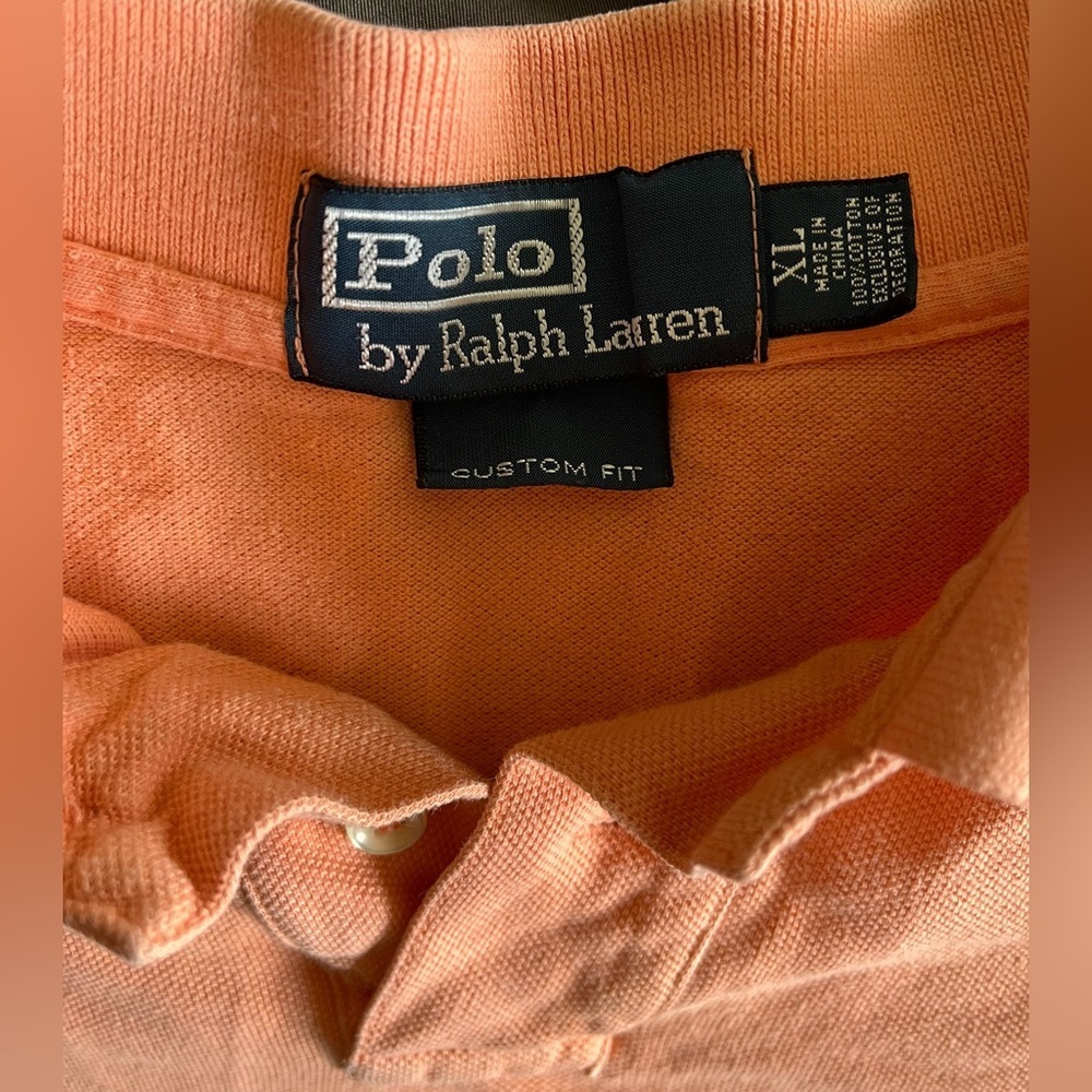 POLO Ralph Lauren Men’s Blue Label Polo Shirt, Light Orange/Peach; Size XL - Picture 3 of 10